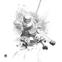 Luffy attack zoro tattoo design idea