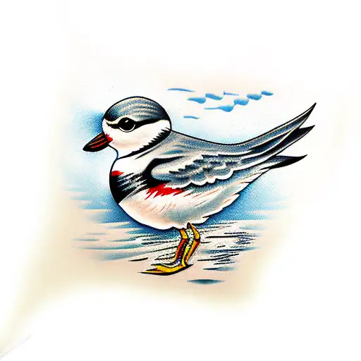 piping plover bird tattoo design idea