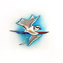 piping plover bird tattoo design idea