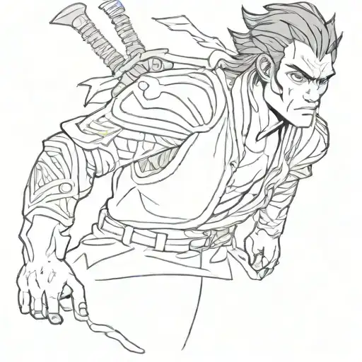 zuko from avatar, outline work tattoo design idea