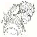 zuko from avatar, outline work tattoo design idea