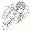 zuko from avatar, outline work tattoo design idea