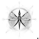 Cross formed by dragonfly wings tattoo design idea