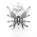 Cross formed by dragonfly wings tattoo design idea