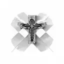 Cross formed by dragonfly wings tattoo design idea