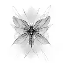 Cross formed by dragonfly wings tattoo design idea