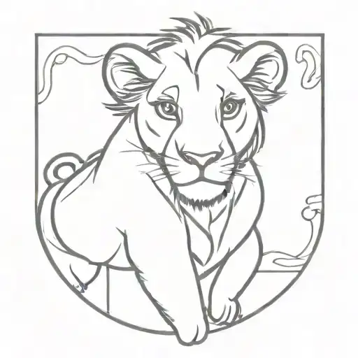 lion king young simba fine line elegant tattoo design tattoo design idea