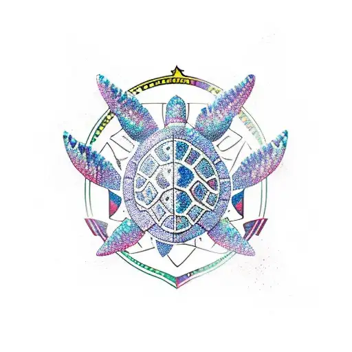 sleeve world championship hawaii triahtlon with turtle and manta  tattoo design idea