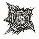 thunderbird, arrow head, compass tattoo design idea
