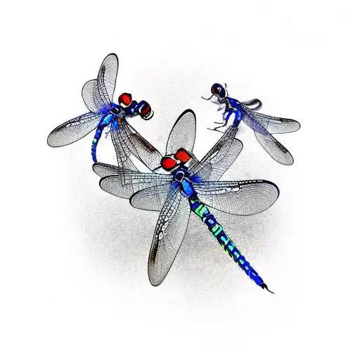 japanese dragonflies mating tattoo design idea