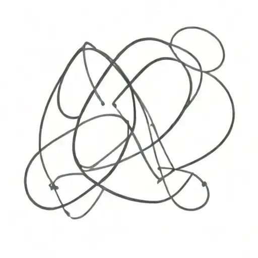 An abstract minimalist design representing the balance between love, lust, and money tattoo design idea