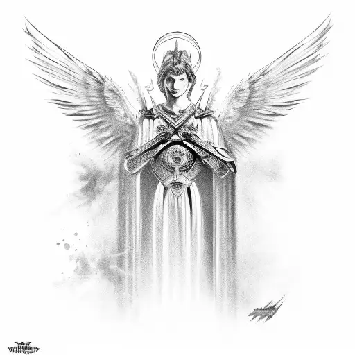 Archangel Michael tattoo design idea