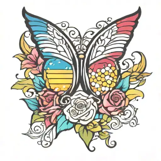 LGBT pride flag colors tattoo design idea