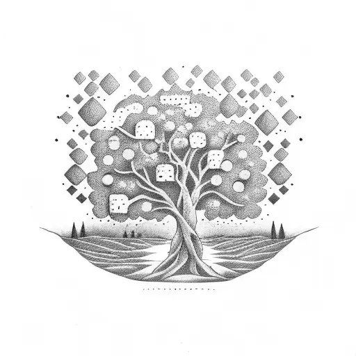 Memory tree tattoo design idea