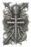 knight Templar cross tattoo design idea