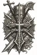 knight Templar cross tattoo design idea