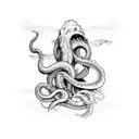 kraken sea monster tattoo design idea