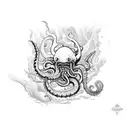 kraken sea monster tattoo design idea