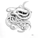 kraken sea monster tattoo design idea