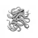 kraken sea monster tattoo design idea