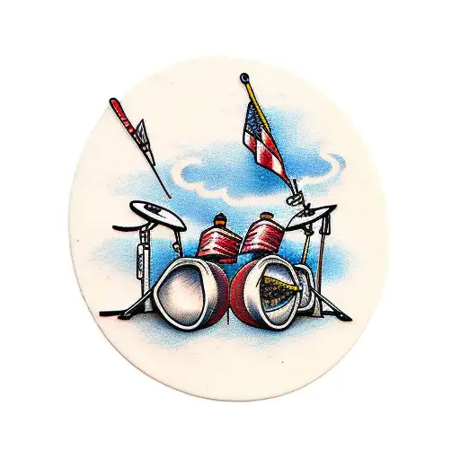 drum set tattoo design idea