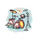 drum set tattoo design idea