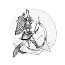 Freya's name in nordic runes surrounded by falcon feathers tattoo design idea