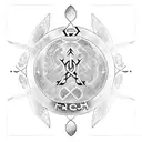 Freya's name in nordic runes surrounded by falcon feathers tattoo design idea