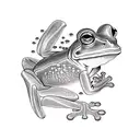 frog mushrooms tattoo design idea