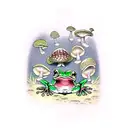 frog mushrooms tattoo design idea