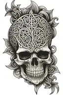 celtic skull adorned tattoo design idea