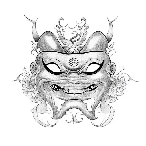 1 happy mask and one sad mask tattoo design idea