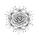 A theater stage illuminated by intricate stage lights shaped like blooming flowers tattoo design idea