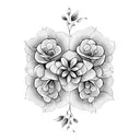 A theater stage illuminated by intricate stage lights shaped like blooming flowers tattoo design idea