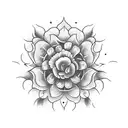 A theater stage illuminated by intricate stage lights shaped like blooming flowers tattoo design idea