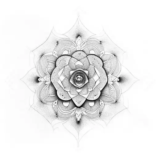 flowers and fractals  tattoo design idea