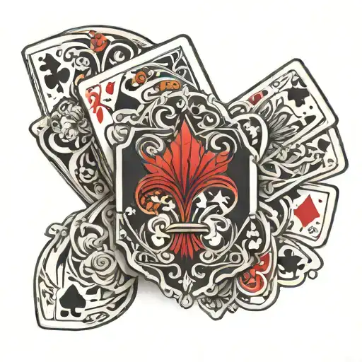 deck of cards fanned out  tattoo design idea