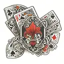 deck of cards fanned out  tattoo design idea
