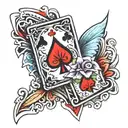 deck of cards fanned out  tattoo design idea