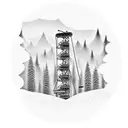 skeleton climbing ski lift tower tattoo design idea