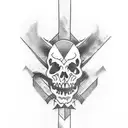 Create a tattoo design for the lateral side of the forearm (outside). From the wrist there is a battlefield cross (empty tattoo design idea