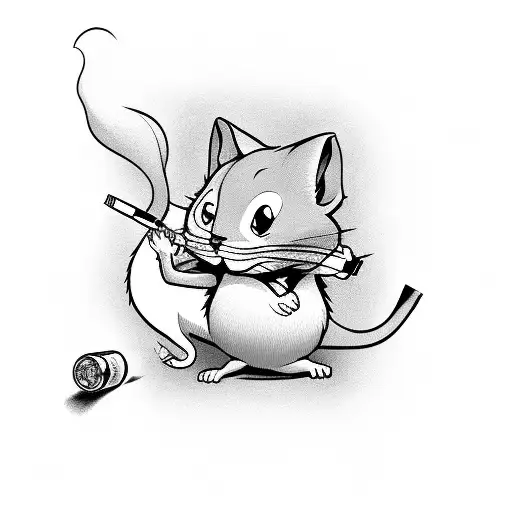 Tom and jerry smoking cigarettes  tattoo design idea