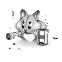 Tom and jerry smoking cigarettes  tattoo design idea