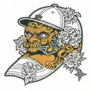 Brooklyn Dodgers Baseball cap   tattoo design idea