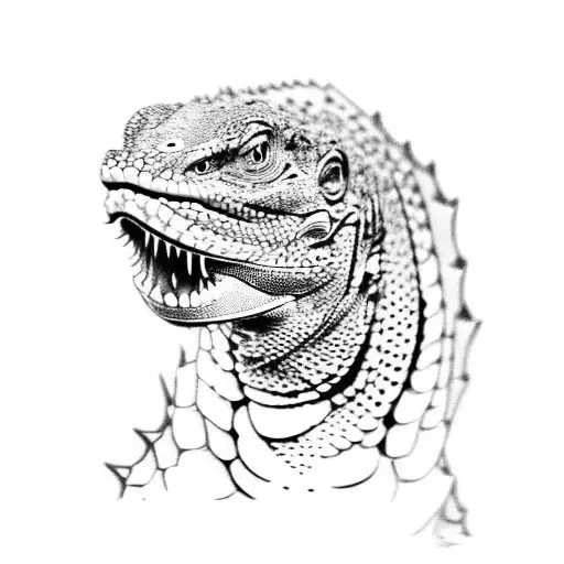 full komodo dragon  tattoo design idea