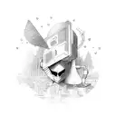 hacking with love theme tattoo design idea