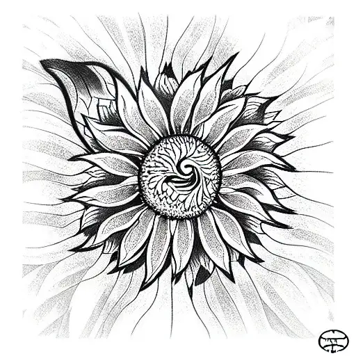 Sunflower tattoo design idea