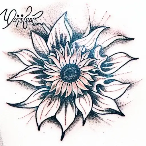 Sunflower tattoo design idea
