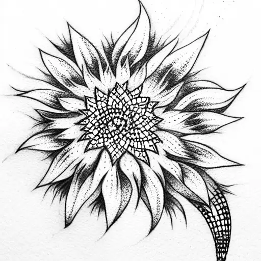 Sunflower tattoo design idea
