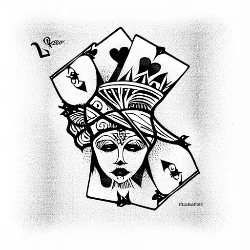 Queen of Hearts tattoo design idea